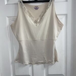 Spanx By Sara Blakely Shaper Tank Camisole Sz XL Nude Cream Lace
